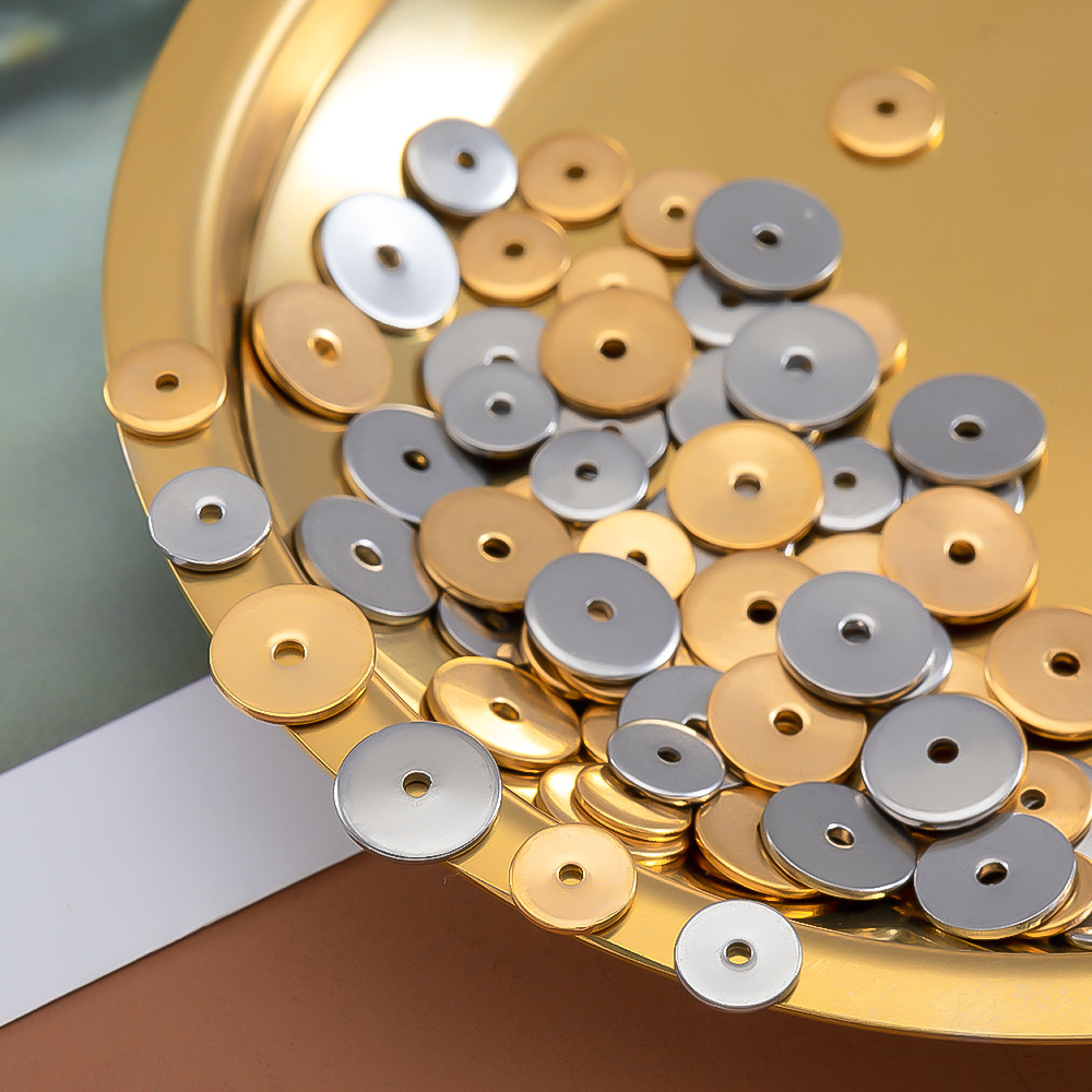 40pcs Stainless Steel Round Spacer Beads for Jewelry Making