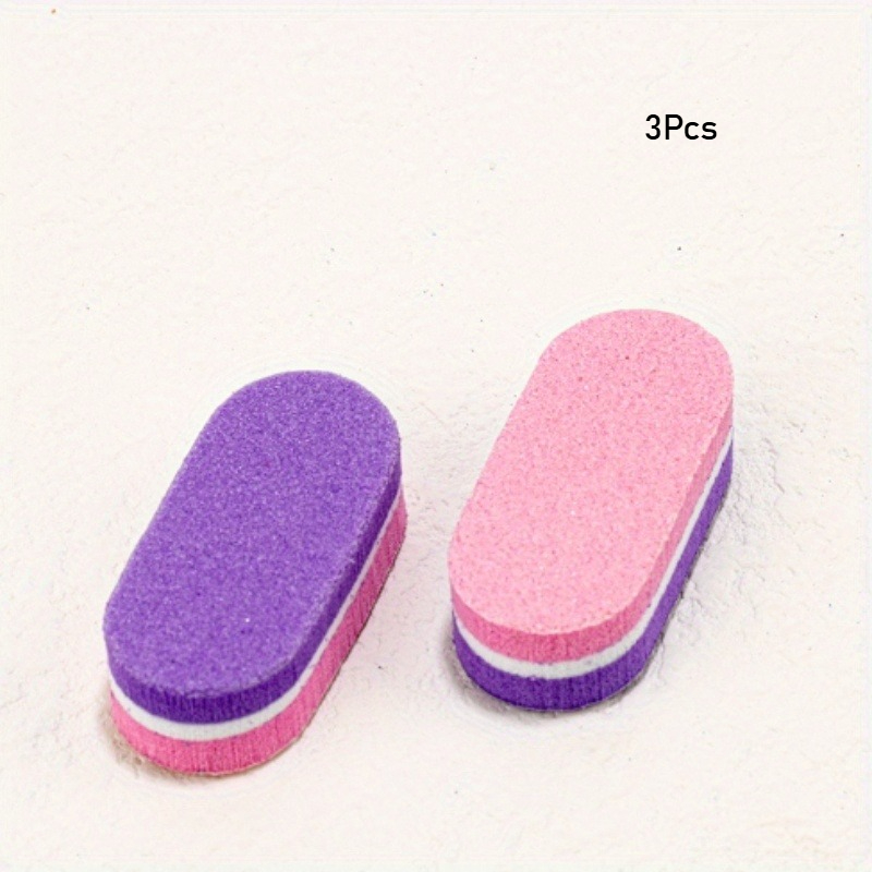 3pcs Mini Nail Buffing Blocks & Sponge Files