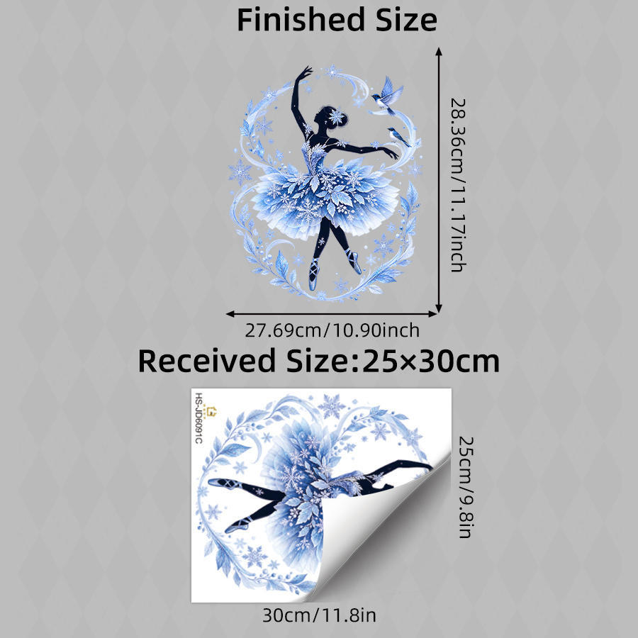 TEMU 1pc Winter Window Clings Snowflake Decals Static Cling Ballet Glass Stickers Double-sided Reusable No Residue Winter Decor For Kids Room Home