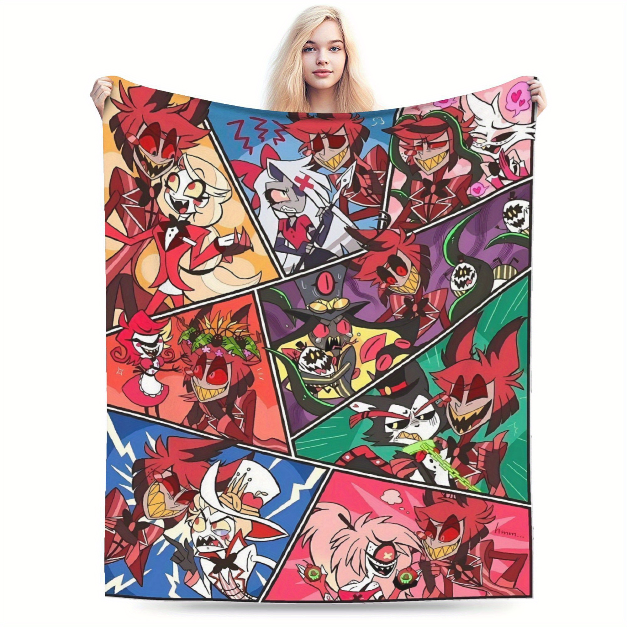 

Anime-inspired Hotel Cartoon Flannel Fleece Blanket, Soft Cozy Throw For Living Room, Office, Sofa Decor, Travel, Multipurpose Gift - Style, , 100% Polyester, 250-300gsm Knit Fabric