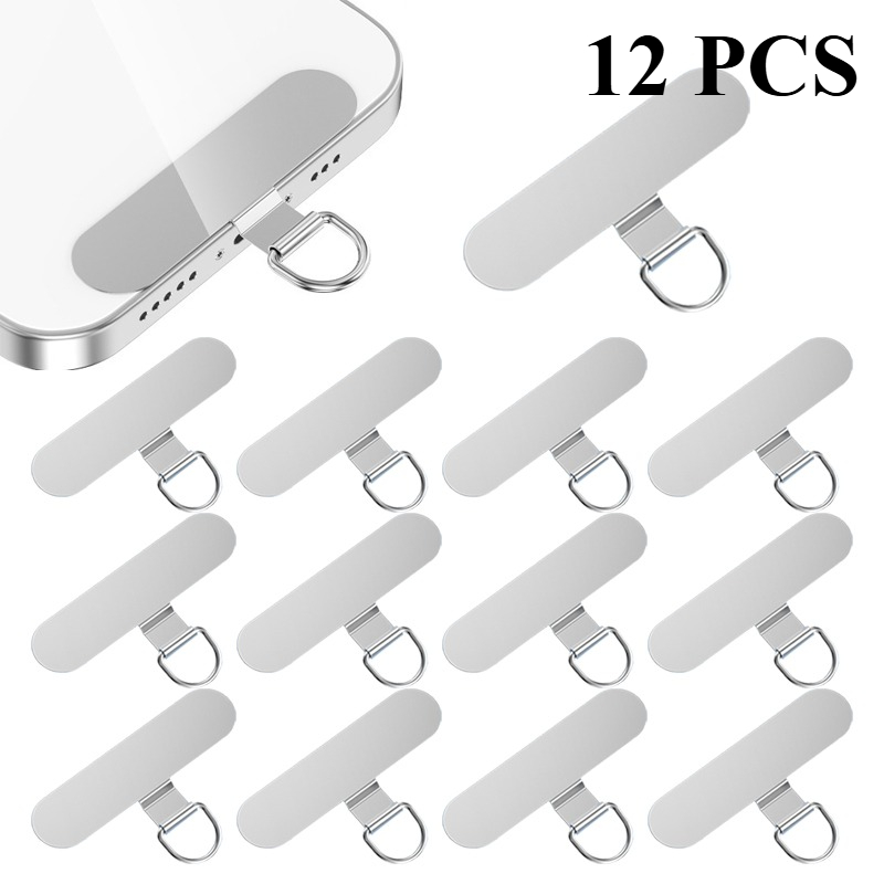TEMU 12pcs Universal Mobile Phone Lanyard Patches, Mobile Phone Lanyard Replacement Parts, Mobile Phone Lanyard Clips, Replacement Parts Suitable For