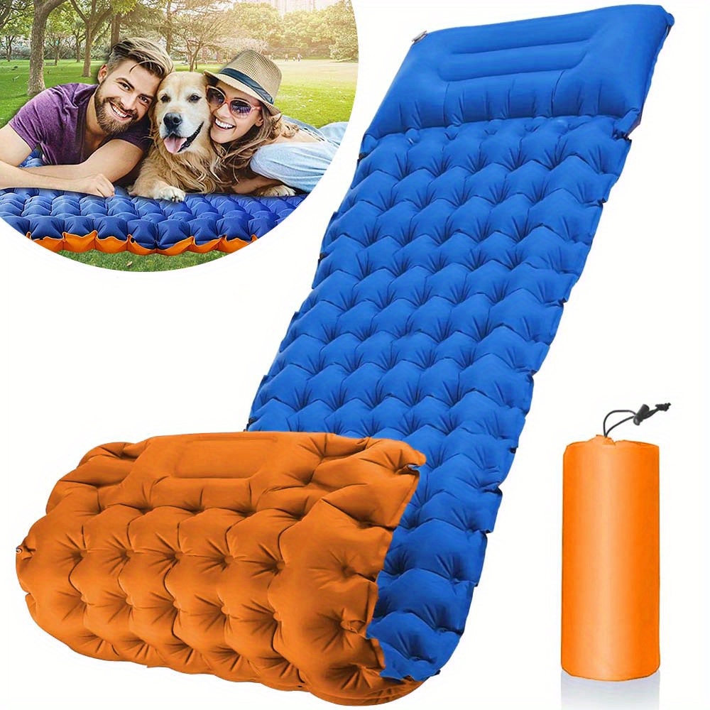 E-shop Camping-Schlafmatte Ultraleichtes Schlafkissen mit Kissen, Extra dick kompaktes Campingkissen mit integriertem Fußpumpen-Fußpumpen-Schlafmatte