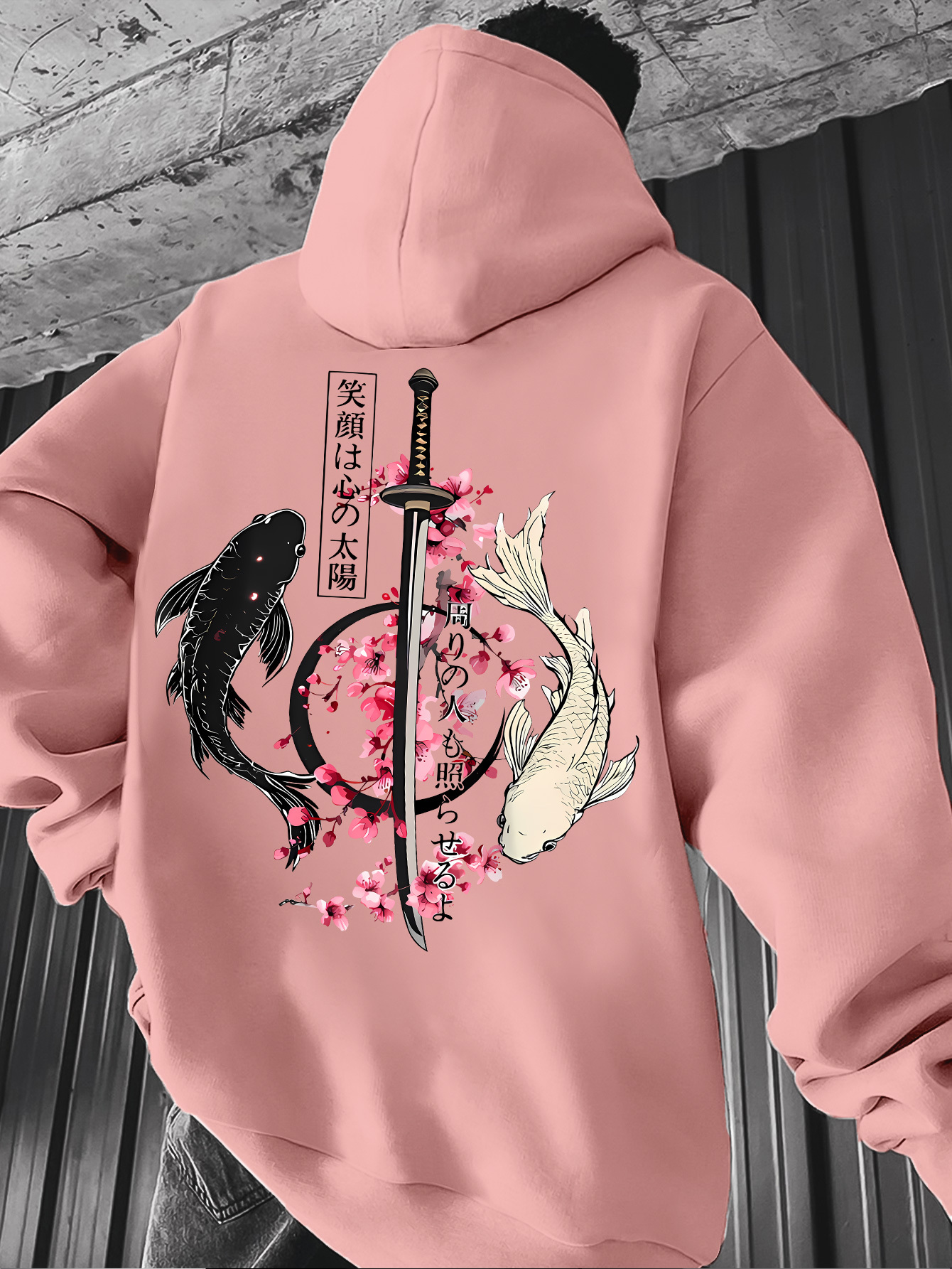   hooded sweatshirt for men anime and wind style hoodie made of polyester knit fabric   fitted hoodie