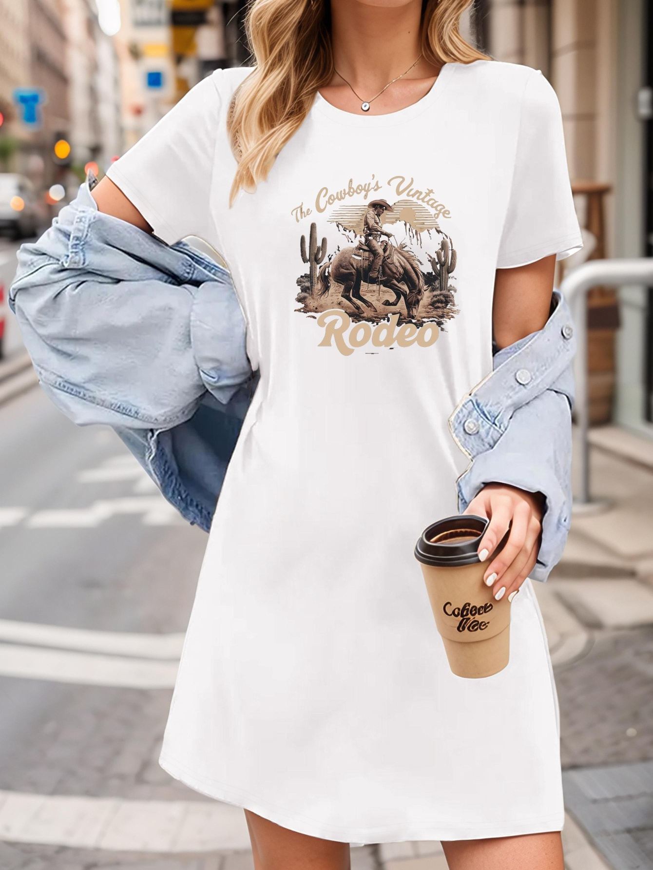 Camiseta de Mujer del Vaquero Vintage Rodeo