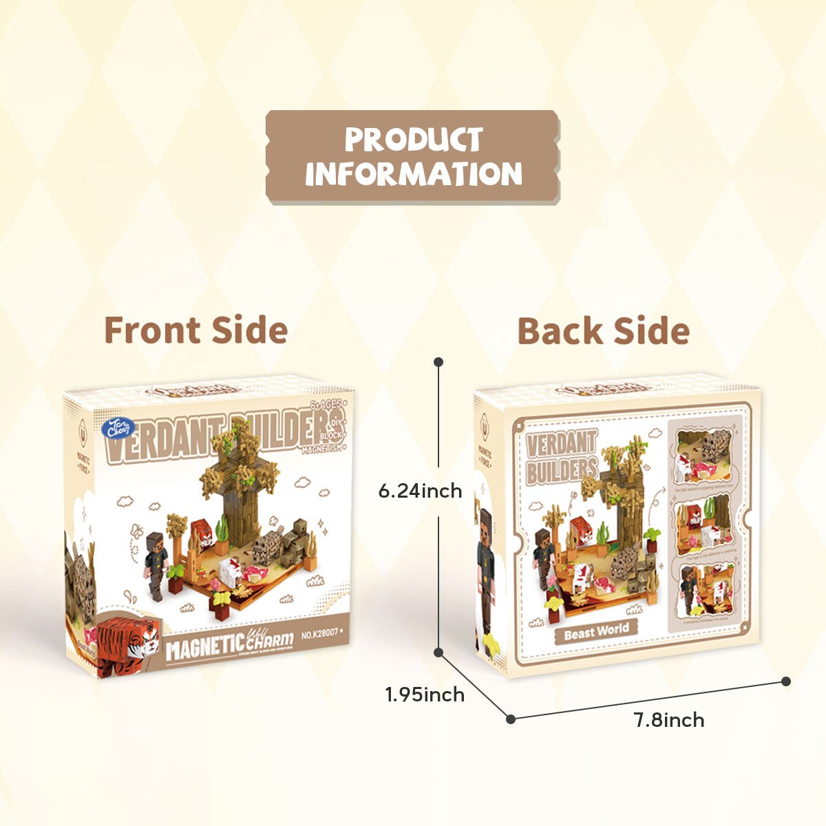 Beast World Scene Magnetic Building Blocks for Creative Play