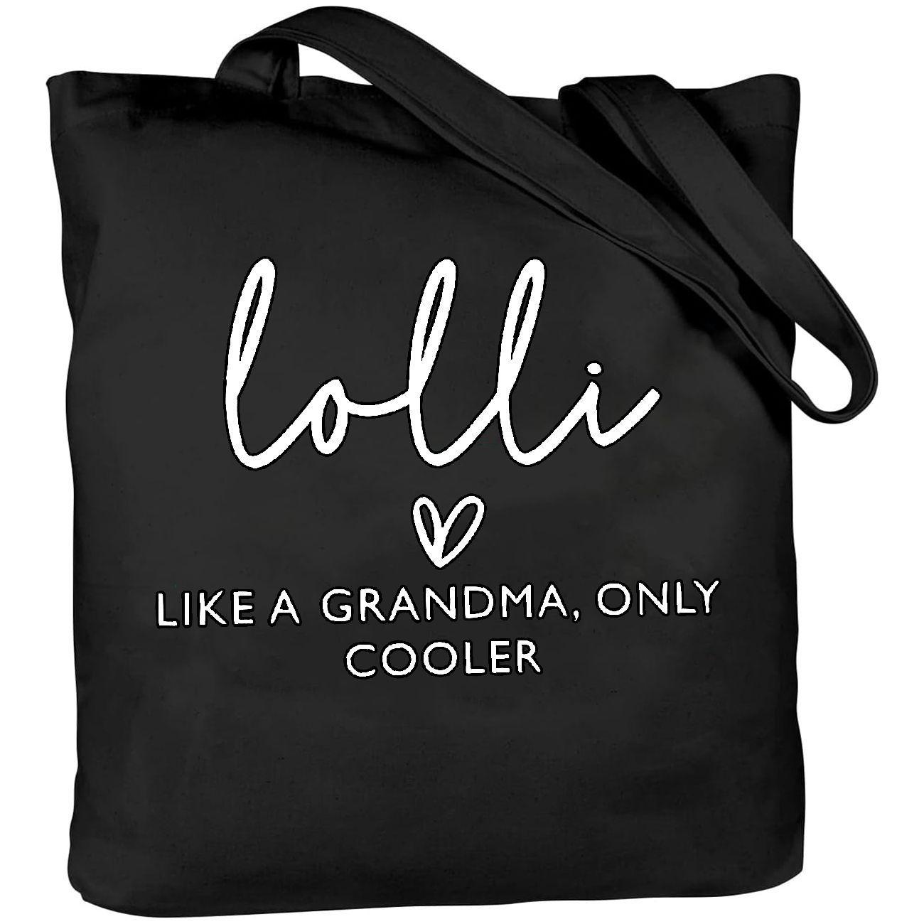 

1pc Polyester Tote Bag With " Like A Grandma, Only Cooler" Print - Large Capacity, Lightweight, Fixed Shoulder Strap, , Embossed For Daily , Shopping, And Travel