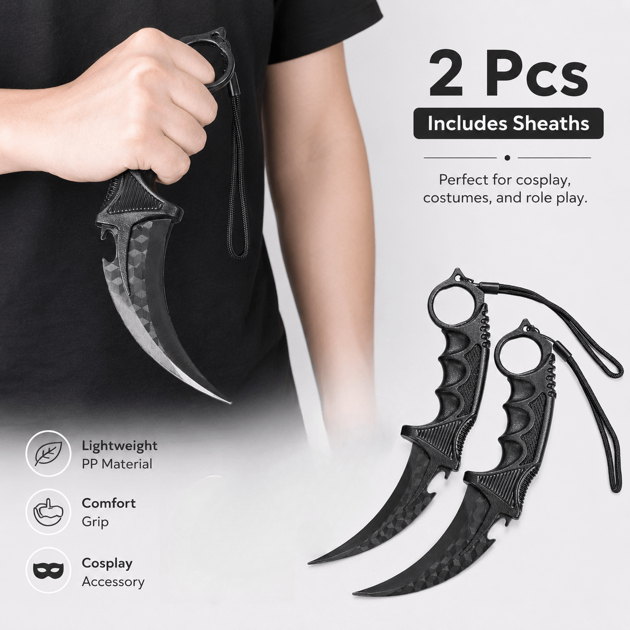 TEMU 2pcs Pp Plastic Animal Claw, Safe & Durable, Soft Pu Cover, For Cosplay Training Decoration Practice Model