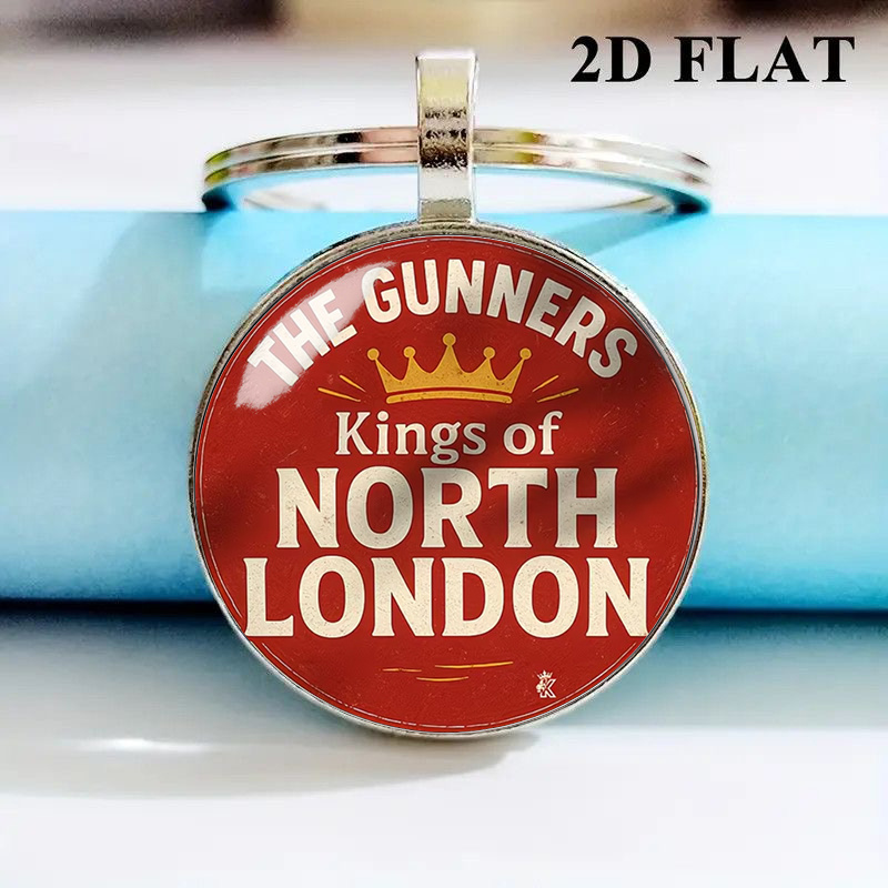 TEMU 2d Flat, 1pc 2d Flat The Gunners Of North London Round Alloy Keychain, Trendy Bag & Car Accessory, Great For Birthday, Thanksgiving, Christmas,