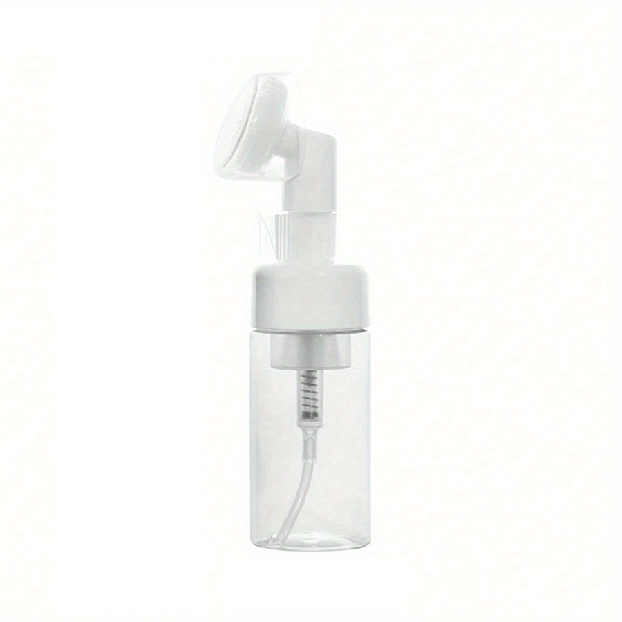 Image of 1pc Mousse Face Wash Bottle - Foam Bottle With Silicone Massage Cleaning Brush Head, Travel Bottle/ Divided Bottle, Press The Bottle, Facial Cleanser Mousse Cosmetic Cleaning Plastic Container