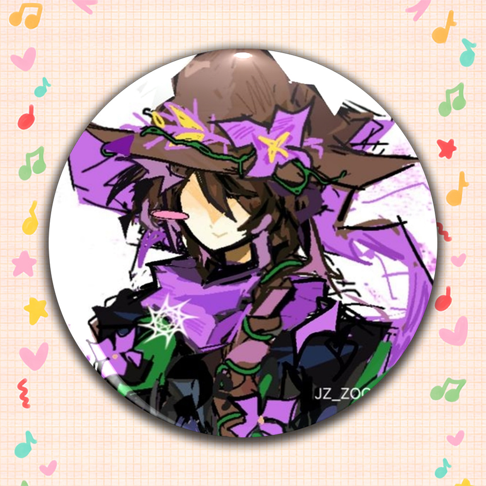 TEMU 1pc Circular Casual 2D Plana para Hombre | Broche de Dibujos Animados Anime, Accesorio Moderno y Hermoso, Pin Unisex, Adecuado para Regalos