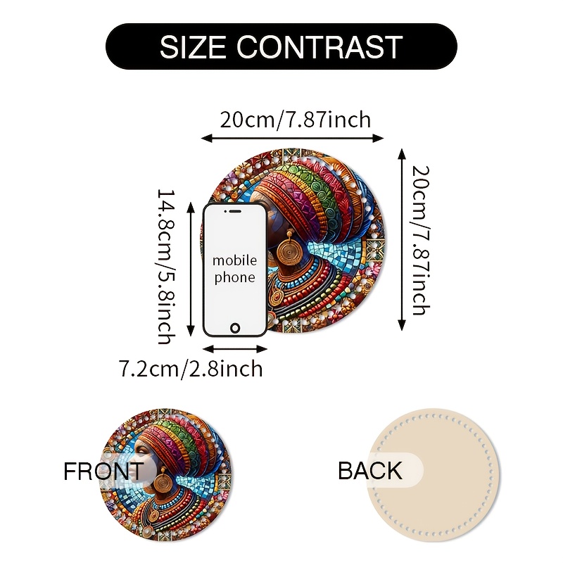 TEMU Surface Plate 2D, Boîte de Rangement à Tricoter à Bricolage, Pochette de Rangement, Première pour Sac en Rotin, Base Tricotée, Motif de Figure