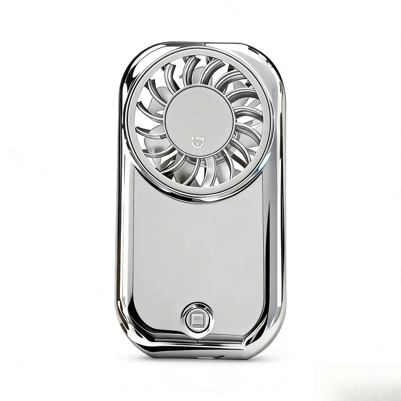 E-shop Modischer Spiegel-Ventilator mit , Kartenformat, hochwertige Textur, Mini-Handventilator mit großem , galvanisiertes Spiegelende, jederzeit