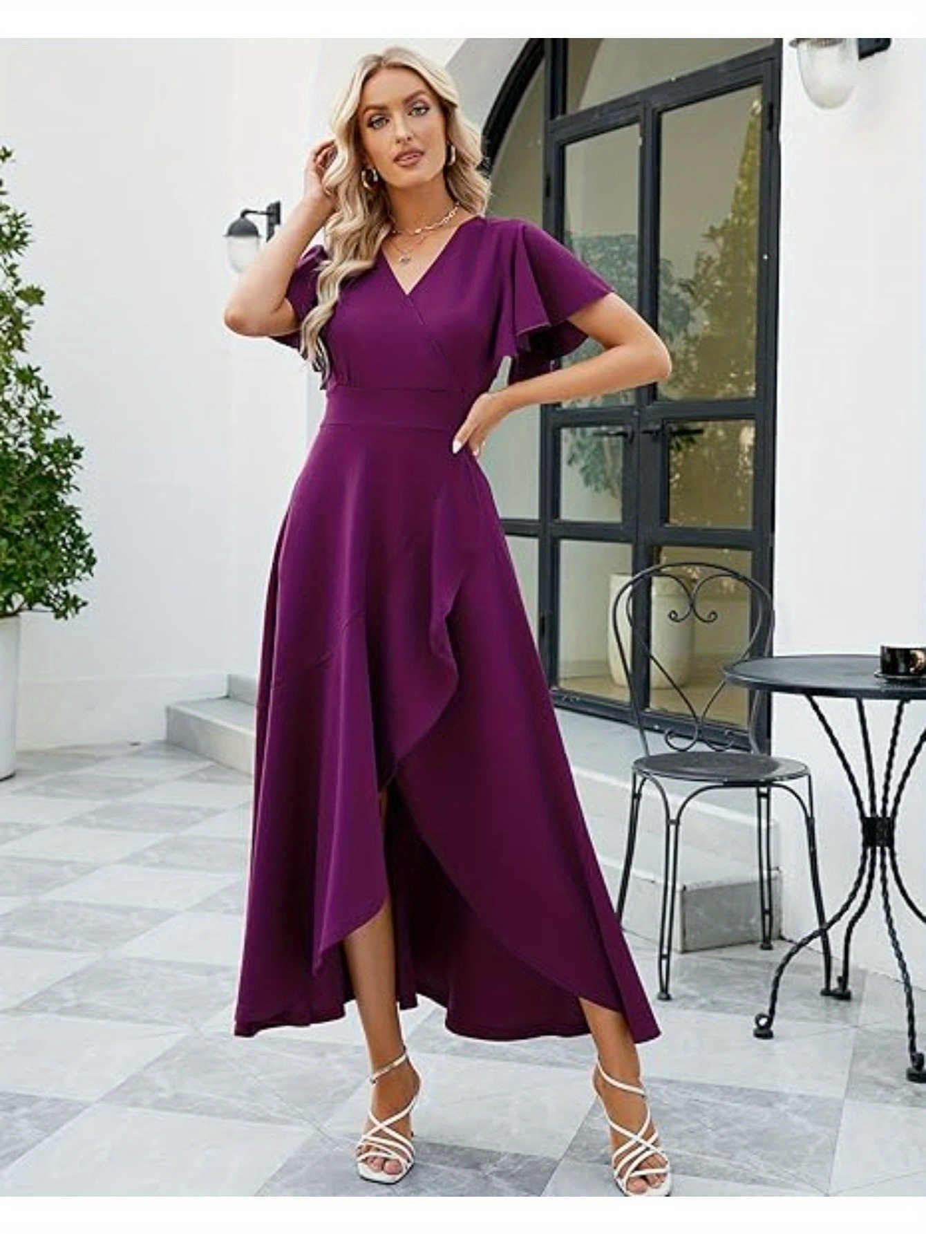 strapless open back dress Pink Red Blue Purple Black Lace Prom Dresses, Layered Long Lace Formal –  jbydress main image 0