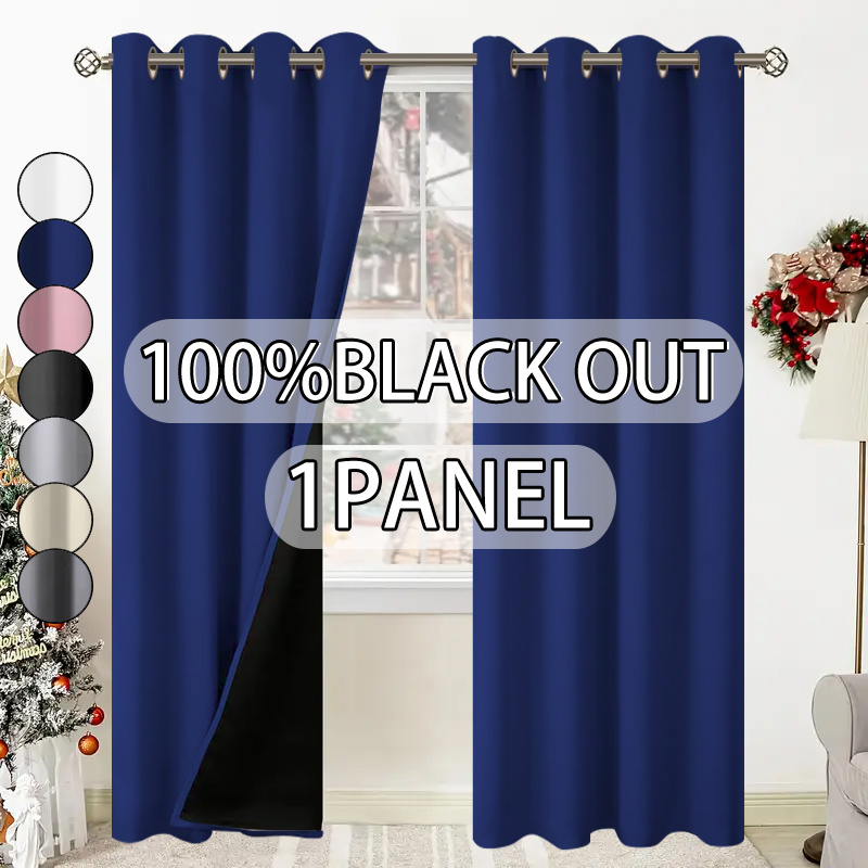 1pc 100 blackout sunscreen thermal insulation curtain darkens indoors solid color polyester with laminated lining lightweight top grommet hanging modern romantic minimalist suitable for bedroom dining room living room kitchen balcony