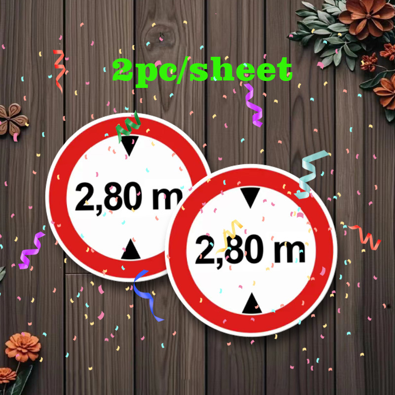 TEMU 2 autocollants d'avertissement "Hauteur Limité" en vinyle - Autoadhésifs 2,80 m/80 cm & 2,40 m/24 cm pour camions, ordinateurs portables,