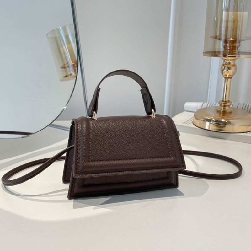 TEMU -top Handbag, With Detachable Long Shoulder Strap, Handheld And Crossbody Versatile, Neat Stitching And Stiff Shape, Fits Small Essentials, ,