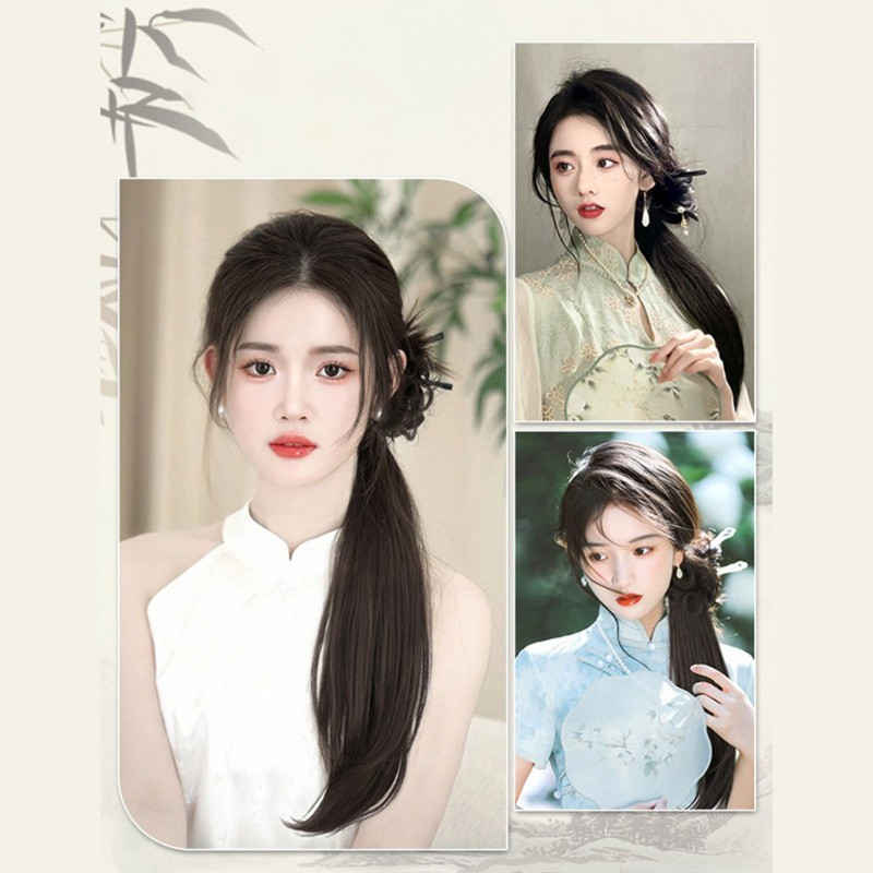 elegant deep wave ponytail extension for women natural looking synthetic hair claw clip in versatile for   details 1