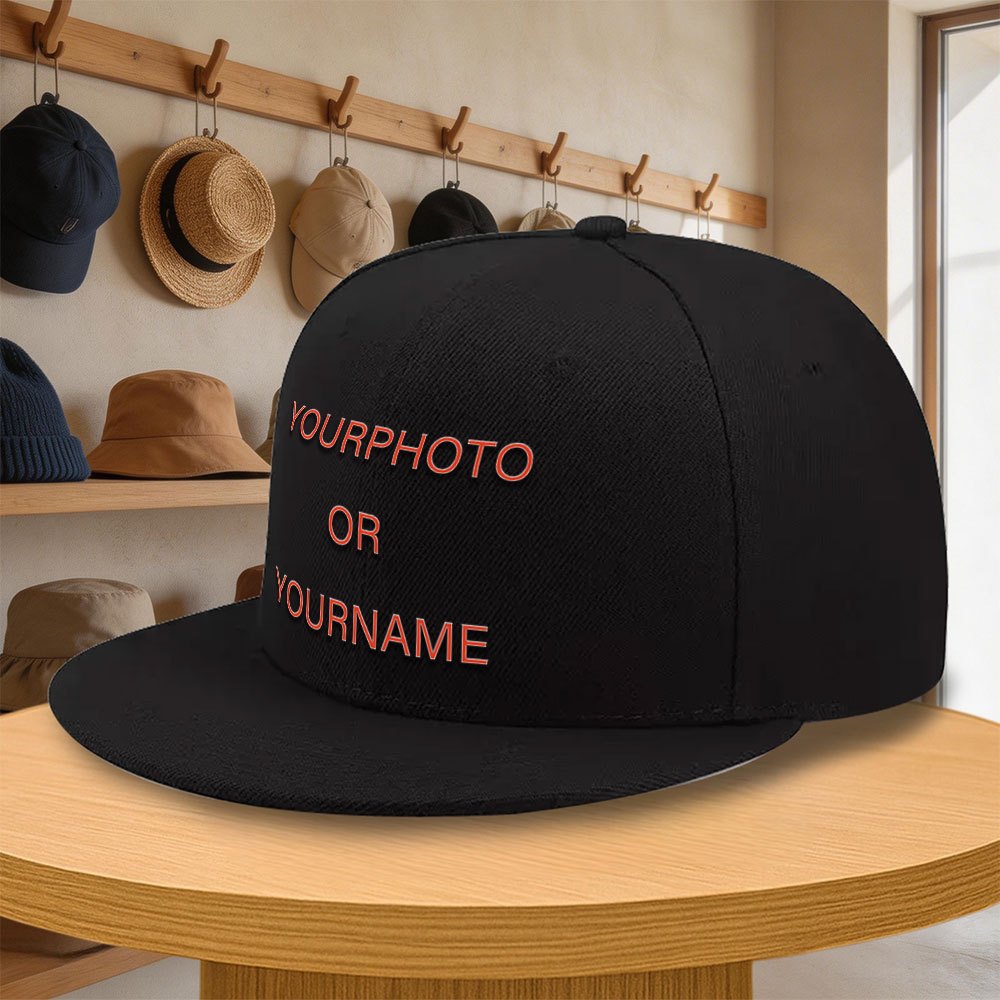 TEMU 2d Flat - Custom Flat-brim Baseball With Personalized Text/logos/photos Printing - Adjustable Unisex Design For Group Events, Weddings, Outdoor