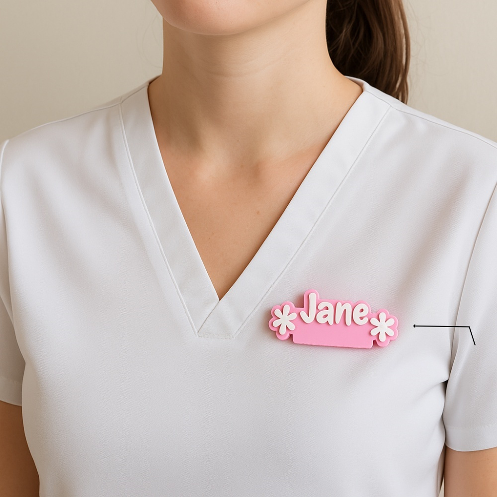 TEMU 1pc Personalized Custom Name Badge Pin - Featuring Your Name, Elegant , Suitable For Nurses, Teachers, Medical Professionals - Custom Service