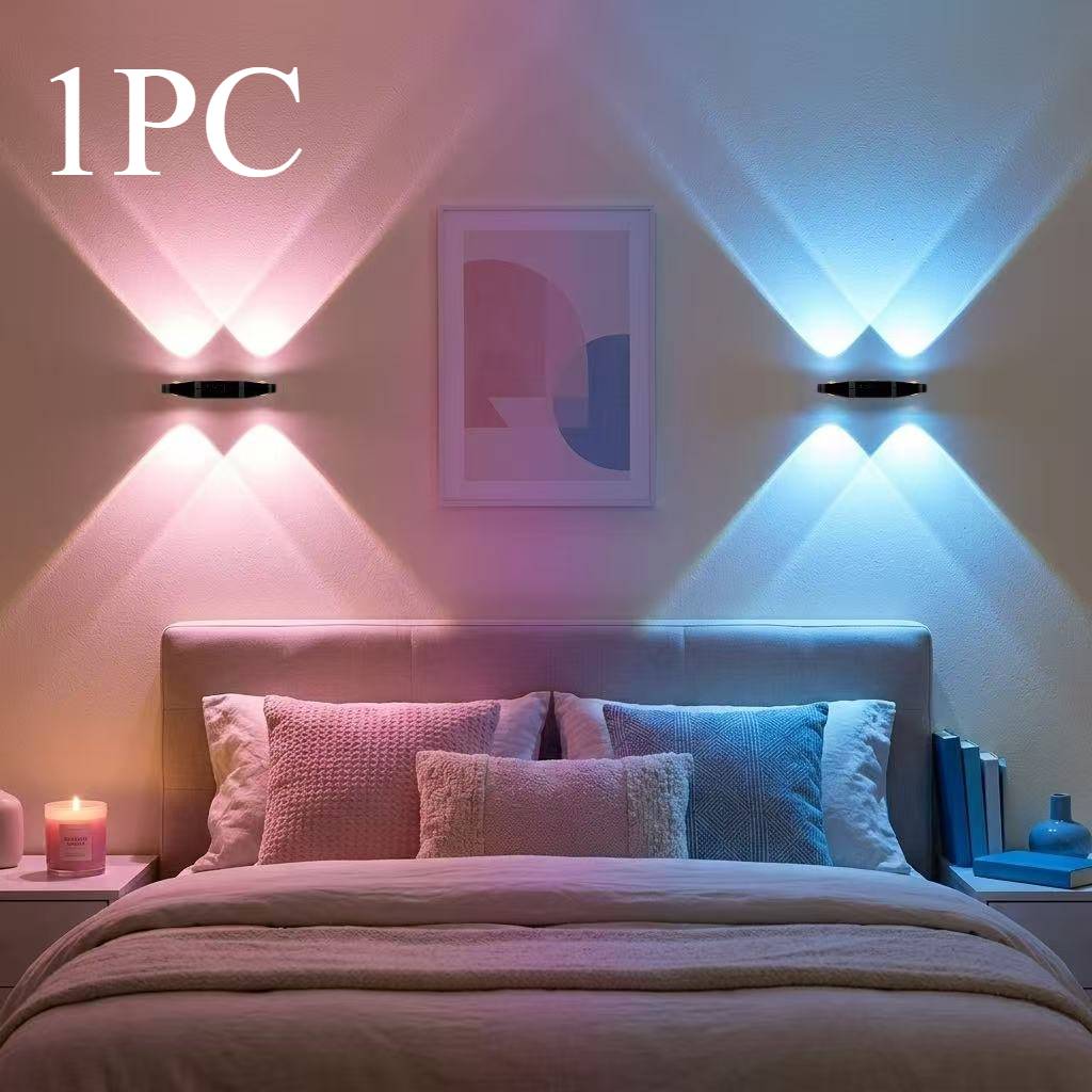 TEMU 1pc Creative Double- Rgb Color-changing Light, Sensor Activation, No-drill Magnetic Mounting, Suitable For Home Decor/atmosphere Creation, Ideal