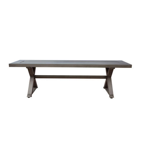 Modern Outdoor Aluminum Dining Bench with Dark Gray - Heavy-Duty All-Weather Patio Furniture, Sturdy Construction & Low-Maintenance Design for Garden, Balcony, Cafe - Durable Indoor/Outdoor Seating (No Wood Components)