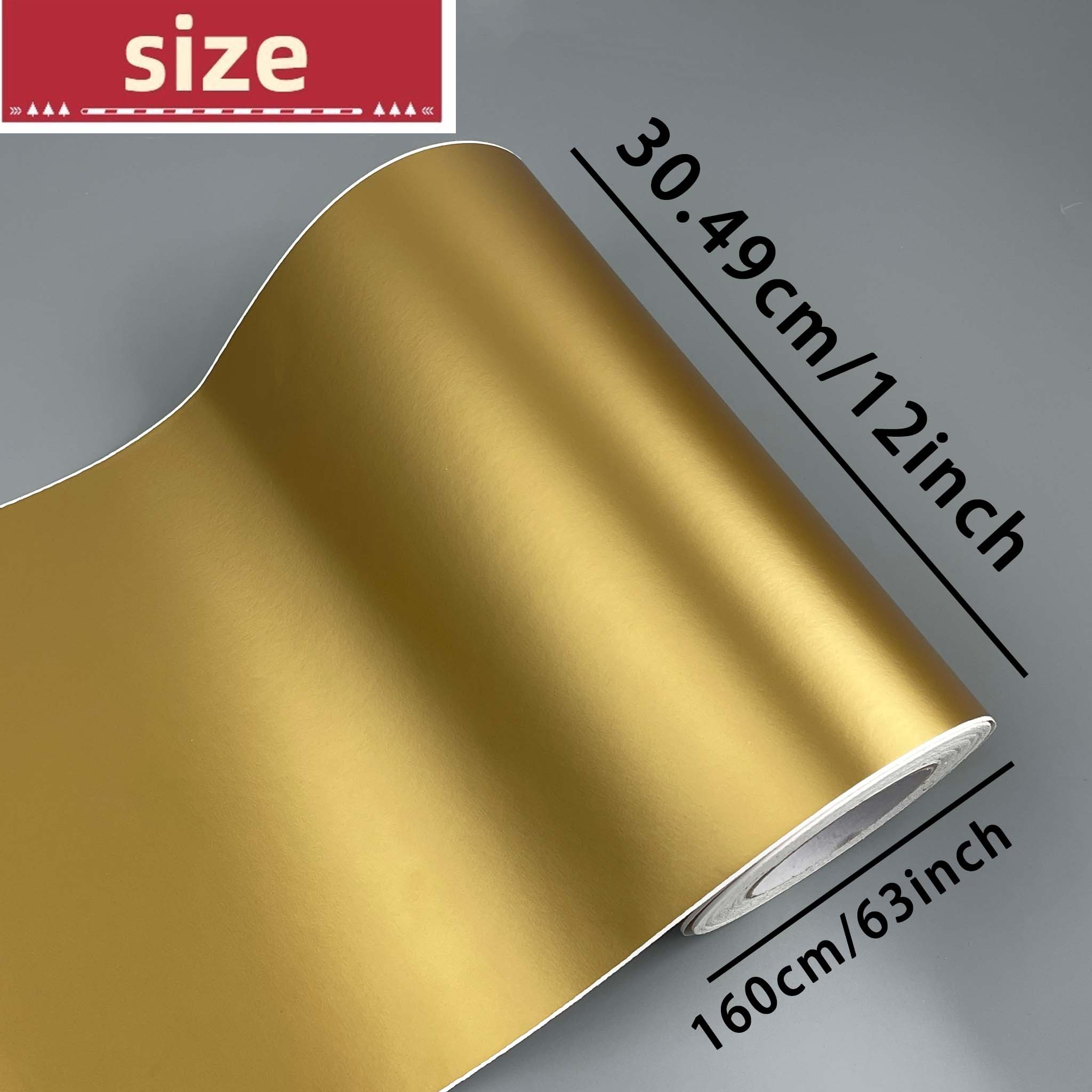E-shop 1 Rolle 63 Zoll Matte Goldene Permanent Klebeband Vinyl, für Tassen, Fenster, Glas, Plastik, Keramikoberflächen, Laptops, Scrapbooks und