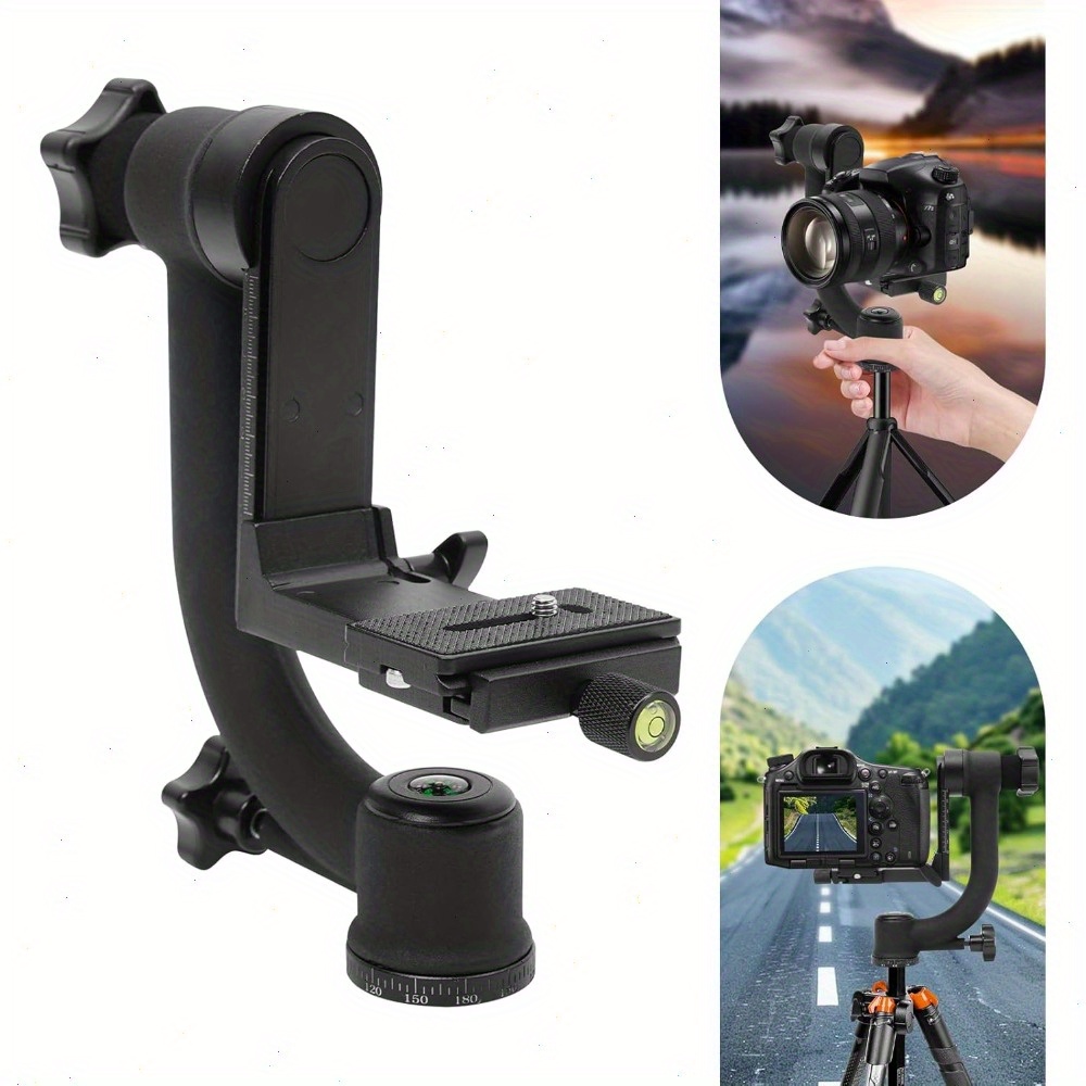 TEMU Professional Gimbal Tripod Head, Gimbal Tripod Head For Digital Cameras, Dslr, Animal Photography, Sports Photography, Outdoor Photography, 360°