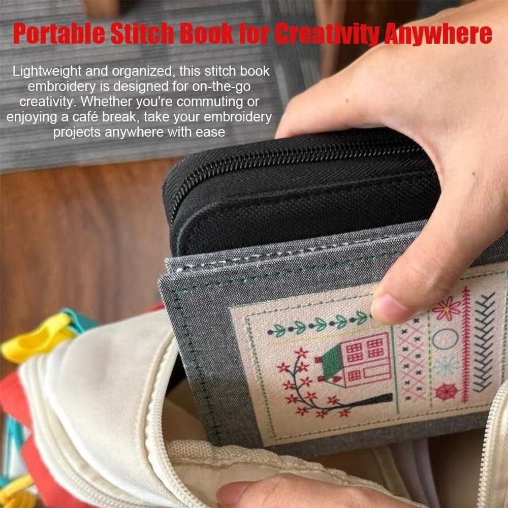 Embroidery Stitch Book Kit for Beginners with Tools