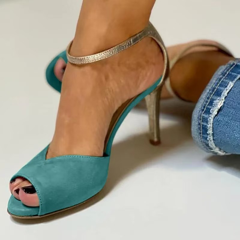 Image of 2026 Summer Sexy Thin Heel -toe Plus Size Women's Breathable Sandals, Minimalist Retro Style Fashion Versatile Temperament High Heels For Commuting, Banquets And Parties, Women Shoes