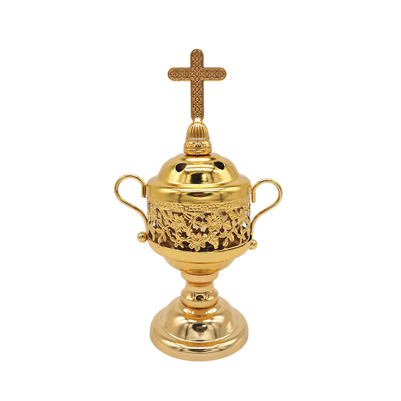 Image of Middle Eastern Festival Small Charcoal Incense Holder Ornament Indoor Sandalwood Burner Charcoal Burner Arabic Incense Holder Metal Hollow Incense Holder