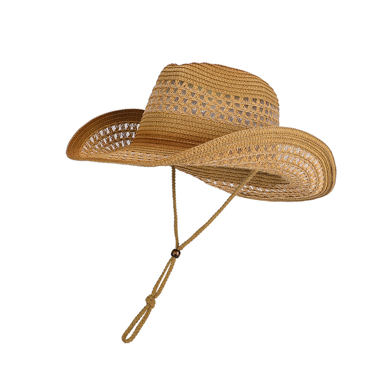 TEMU Cappello da sole vintage in paglia stile da donna, simile a un cappello da jazz e a un cappello da cowboy