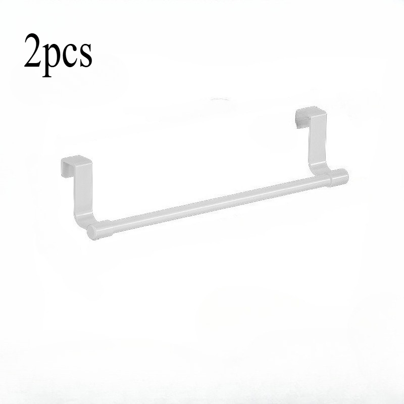 TEMU 2pcs/sturdy, Modern Wall Mounted Kitchen Cabinet Towel Rack - Space Saving Household And Bathroom Towel Rack, Black, No Drilling Installation