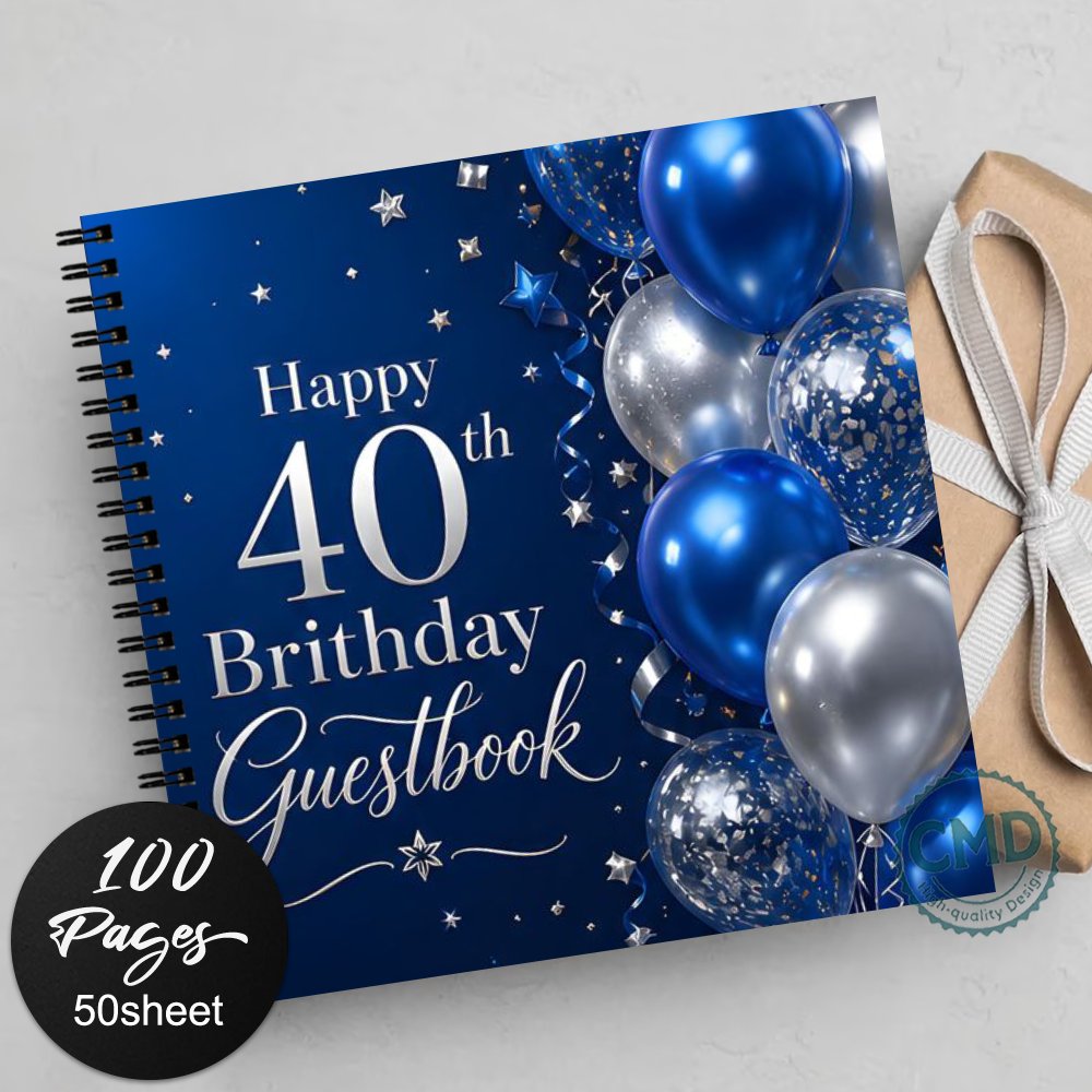 TEMU 1 'or " 40e anniversaire" pour enregistrer les anniversaires, , anniversaires, réceptions | 'or élégant sur le thème des ballons et argentés