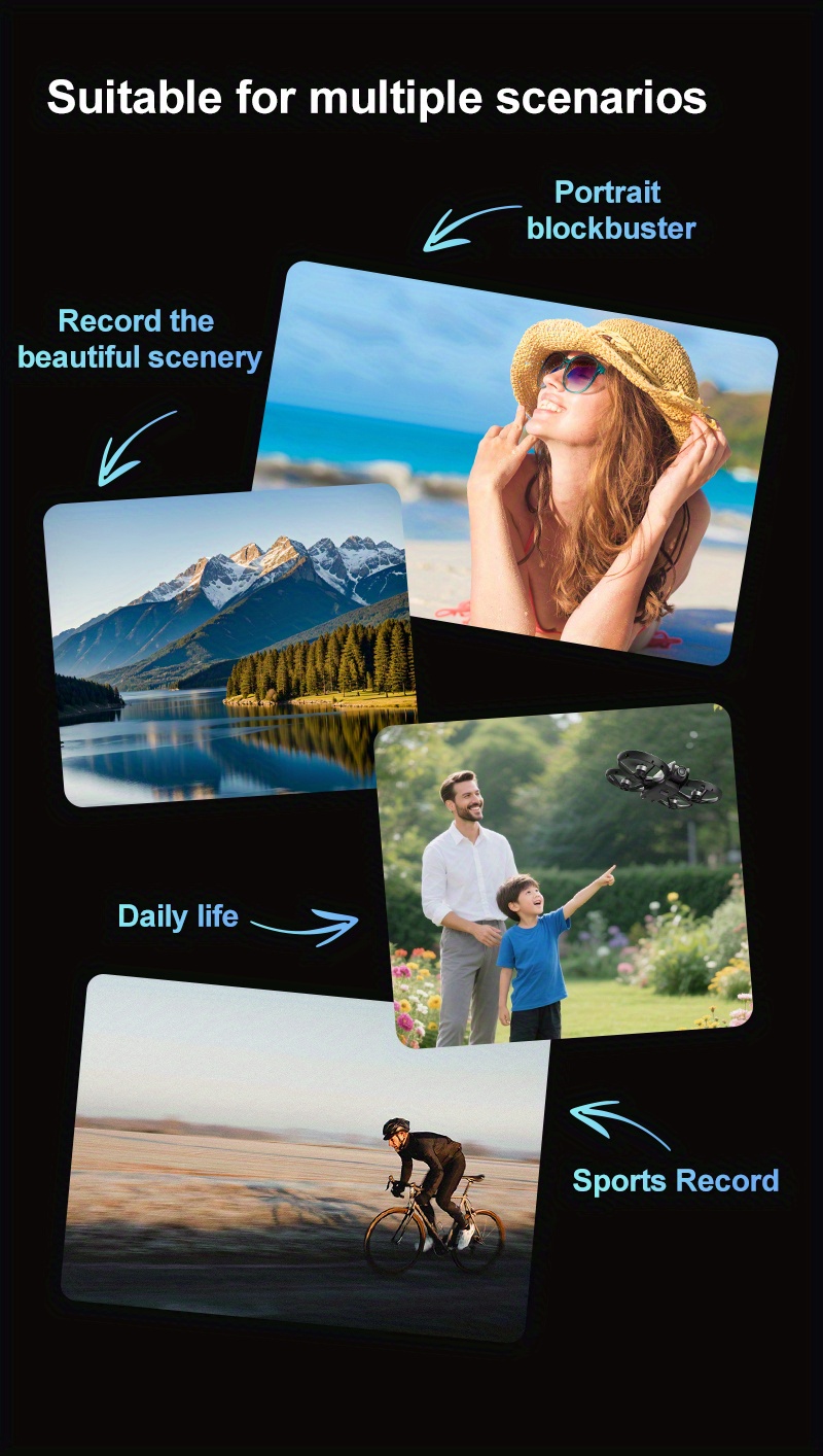 4K HD GPS Drone with Brushless Motor, Long Flight Time, Foldable FPV Quadcopter, GPS Auto-Return Home & Obstacle Avoidance, Optical Flow Positioning, Portable Drone with Large, Includes 2 Batteries - Ideal for Aerial Photography, Videography, Mapping, Surveying - Perfect Birthday/Holiday Gift for Adults & Teens, High Quality Drone