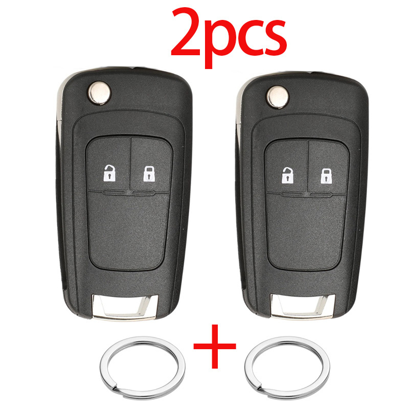 2pcs 2 Buttons For J C Mokka Folding Key Replacement Shell With Key Ring