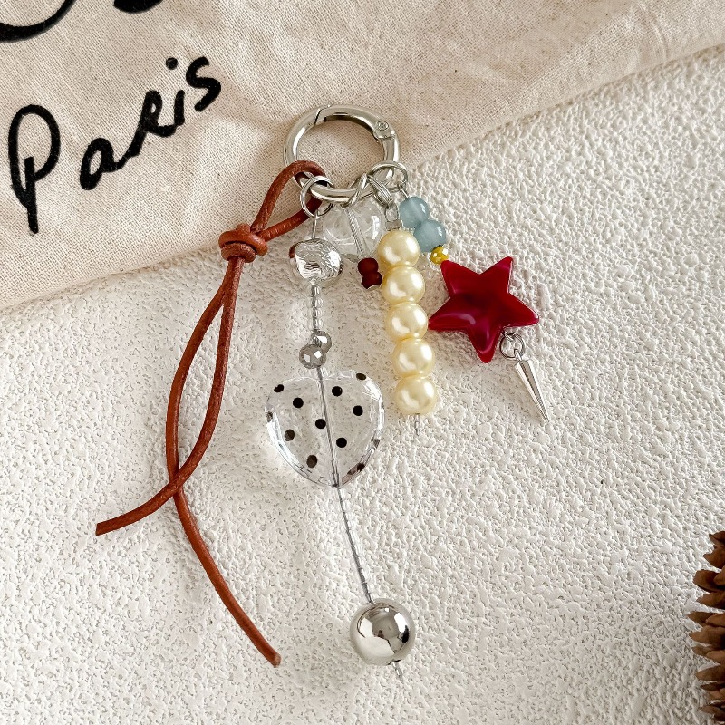 TEMU Colgante adorno original vintage de estrella de puntas, dije para bolso estilo Ins a con cuentas, llavero, accesorio para bolso