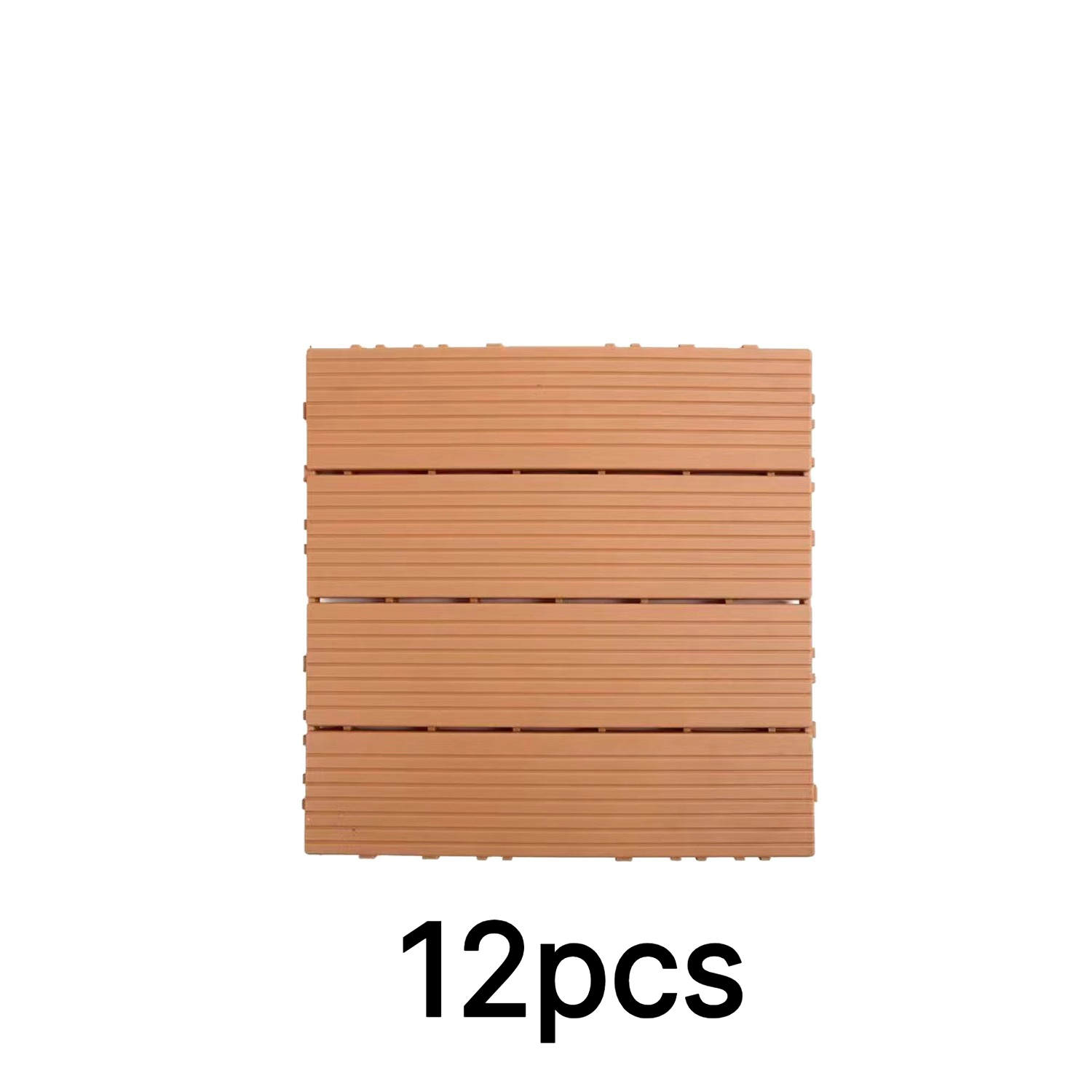 12pcs 30x30cm Plastic Interlocking Deck Floor Tiles, Patio Flooring Outdoor Waterproof All Weather Use, Pathway Pavers For Porch Poolside Balcony Backyard