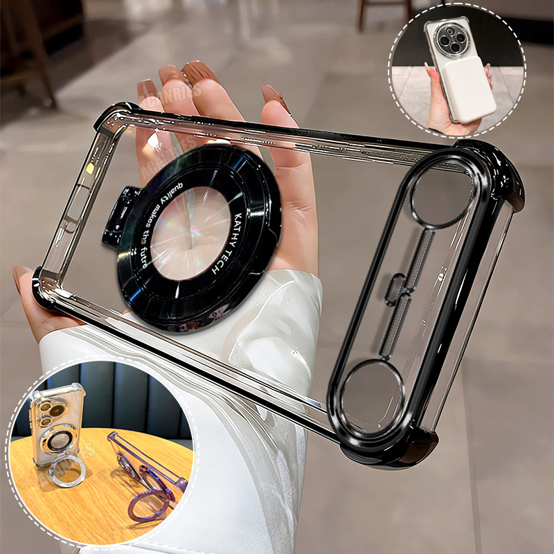 TEMU Phone Case: Acanries 1 Luxury Magnetic Ring Stand Holder With 1 Plating Shockproof Phone Case For Infinix Spark Slim Tpu Transparent Protective