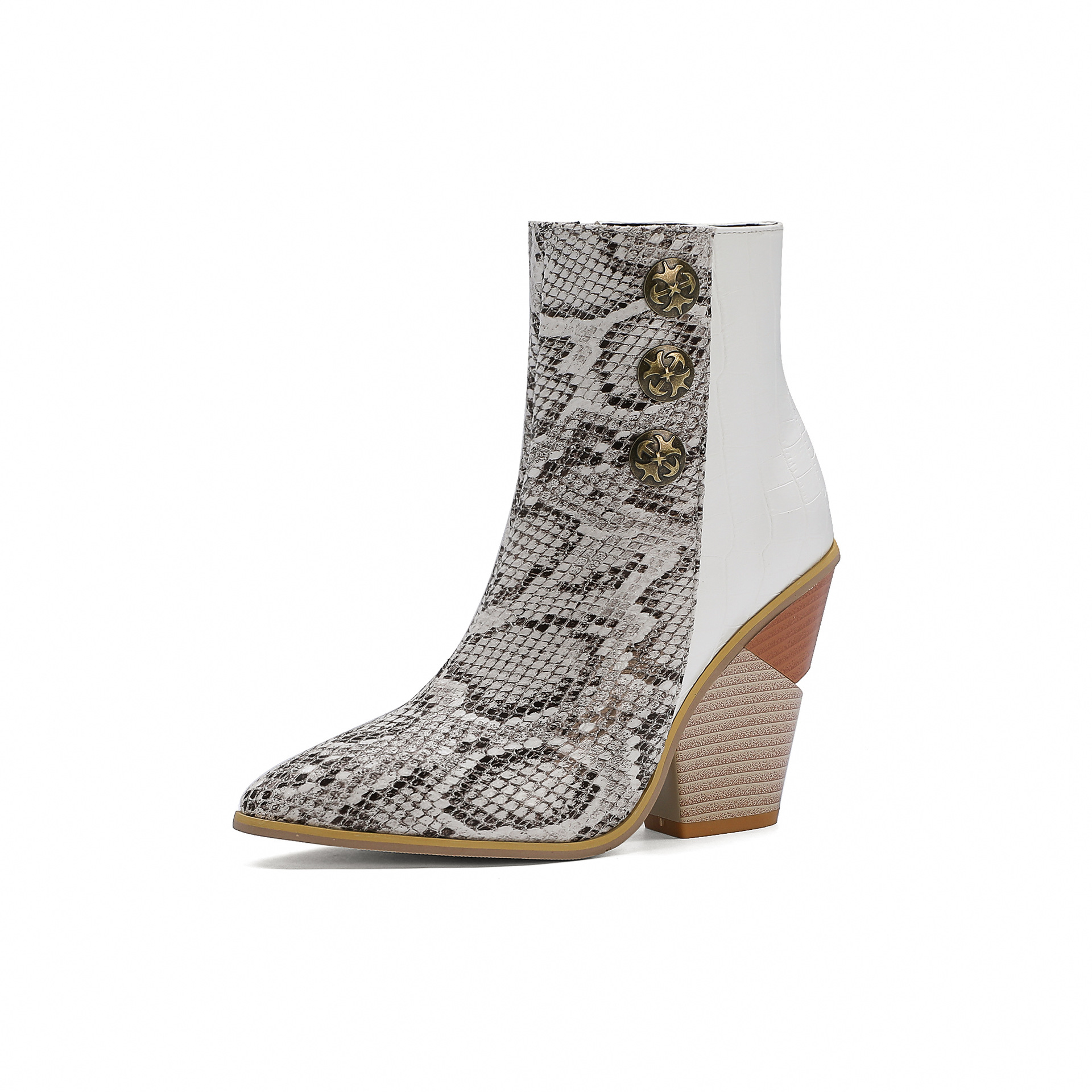 Women' Walking, Shopping, And Commuting Ankle Boots, Pointed-toe Block Heel Casual Office Shoes, Women Shoes