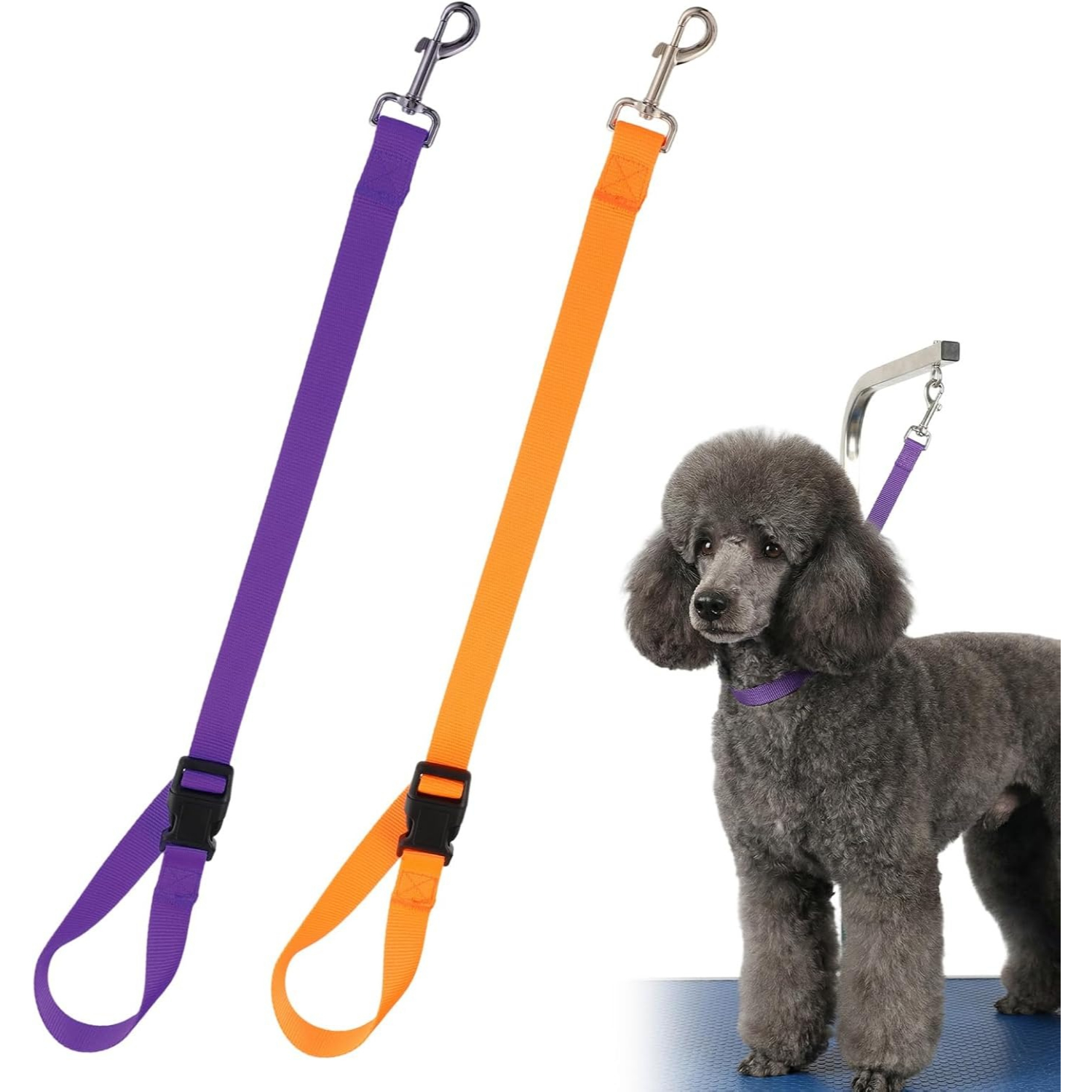TEMU 2pcs Pet Dog Grooming Loops, Loop Adjustable Grooming Nylon Restraint Loop For Dog Grooming-arm And Pet Grooming-table