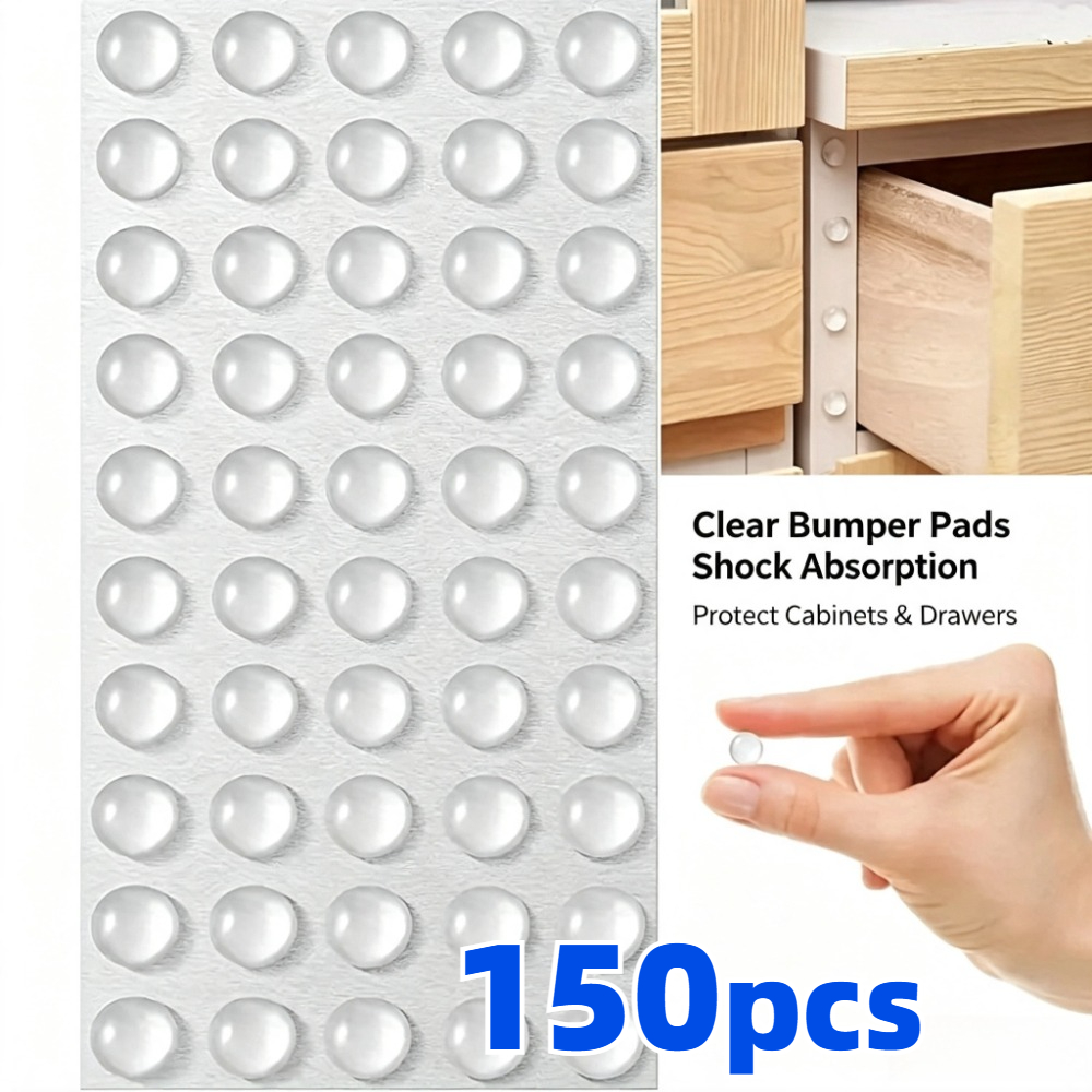 TEMU 150 stuks Transparante Silicone-Lijk Deurstopper - Heavy-Duty - en Meubelbeschermers, Wandgemonteerde Slam Pads met