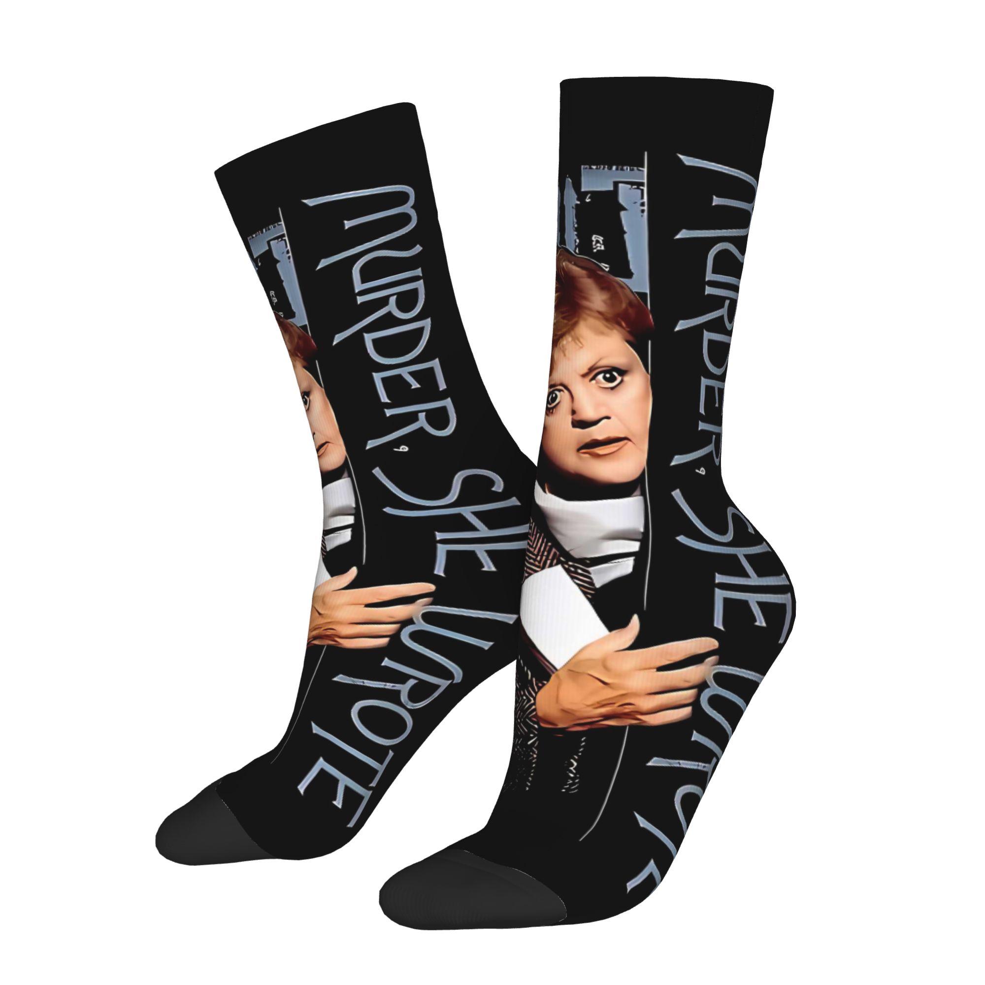 TEMU Women's Writers And Murders Socks Printed Men's Polyester 2d Print Design