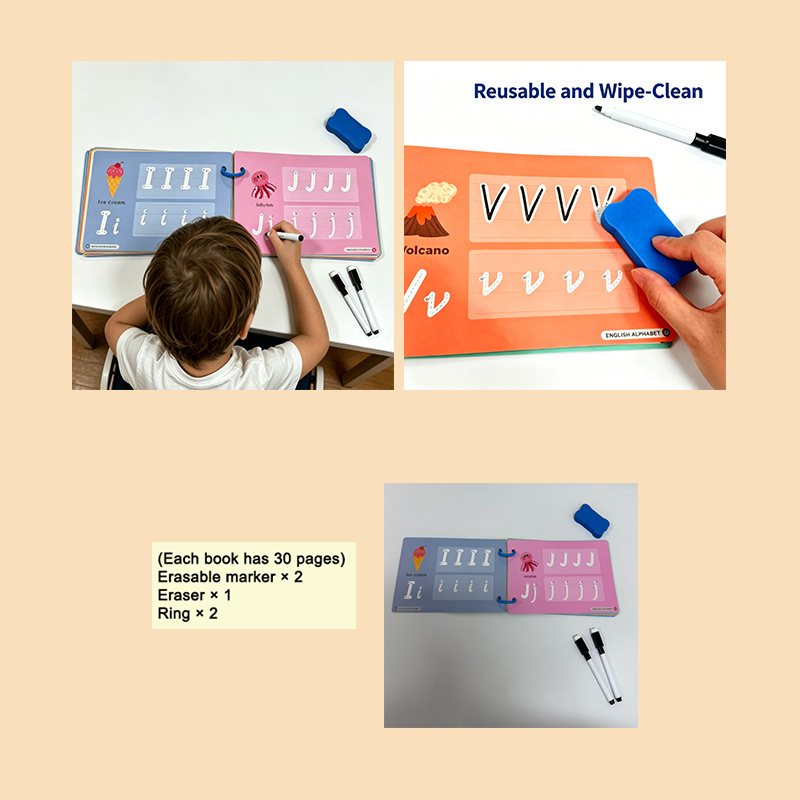 TEMU Cahier d'exercices d'écriture Gimfen avec 2 stylos effaçables réutilisables - Cahier d'exercices multifonctionnel de du stylo adapté à , au