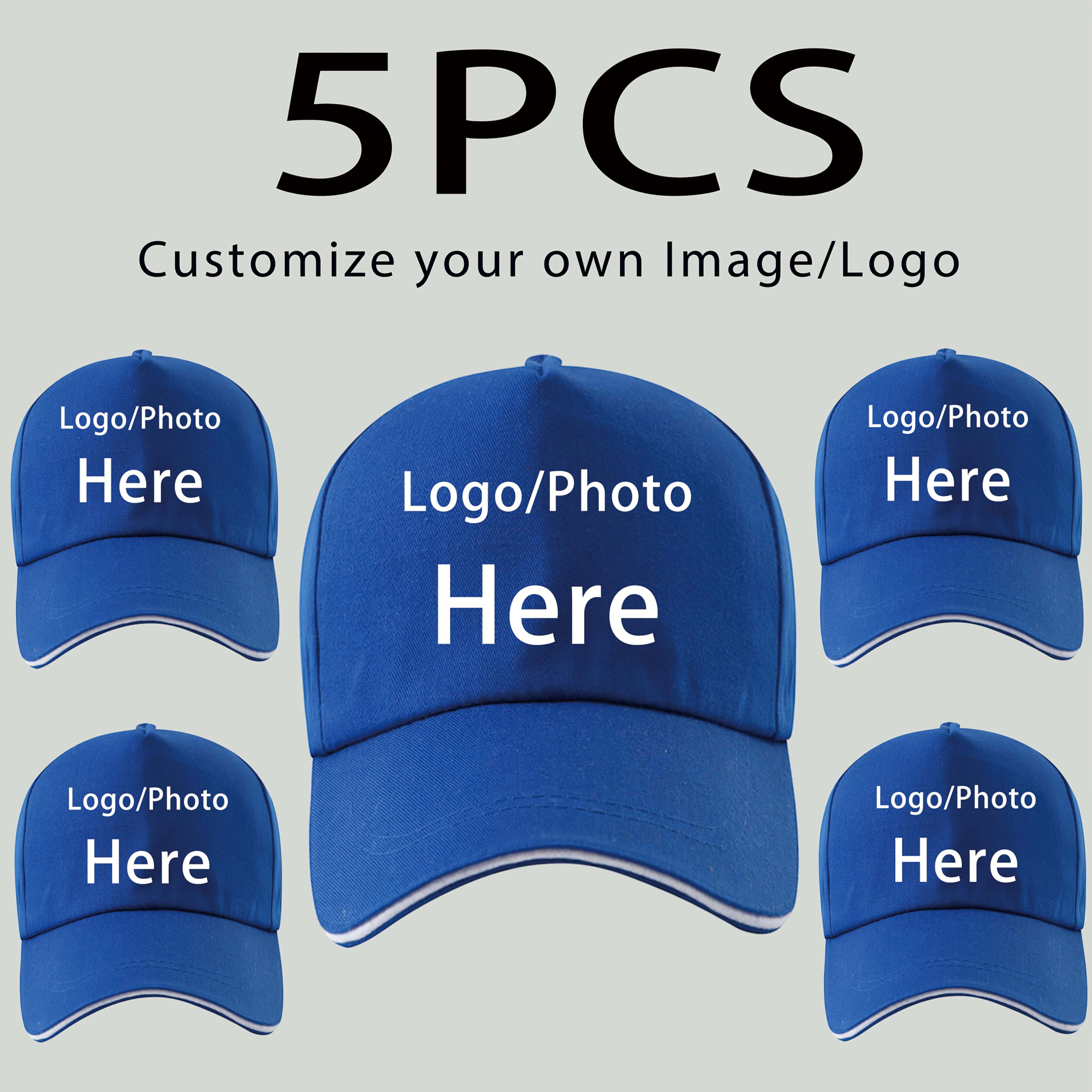 TEMU 5pcs Set Custom Baseball Caps - Personalized Photo/text/logo, Adjustable , Lightweight Breathable Design, Custom Unique Pattern From Picture,