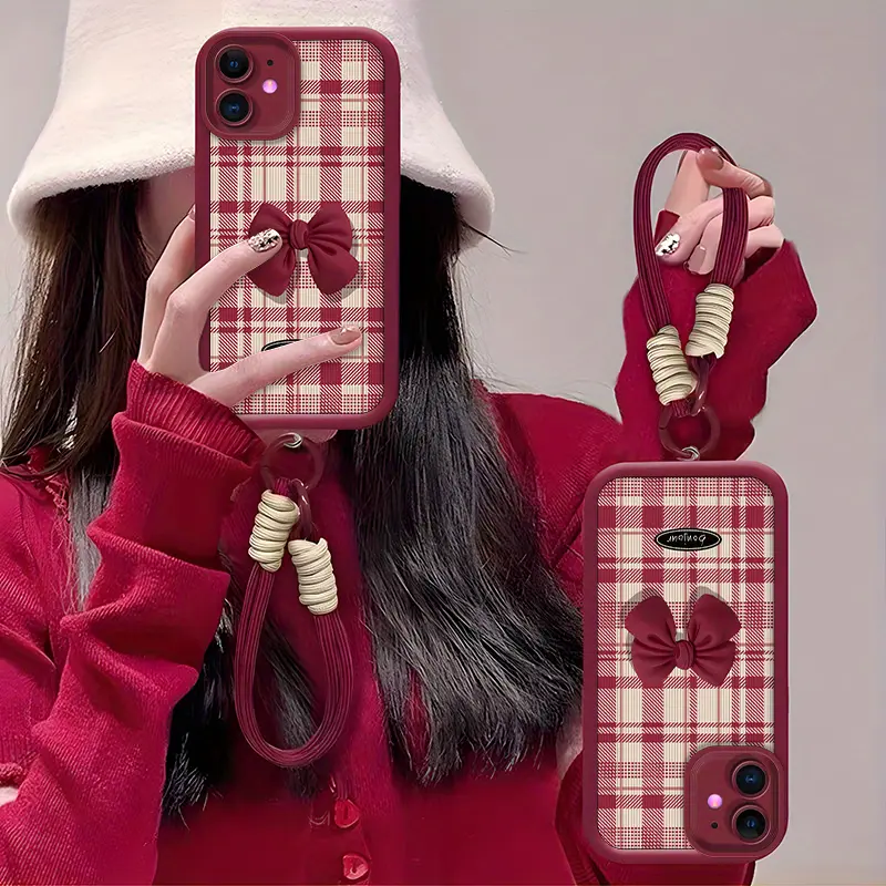 phone case burgundy check bow phone cases 11 lanyard - Temu United Arab Emirates phone case burgundy check bow phone cases 11 lanyard - Temu United Arab Emirates