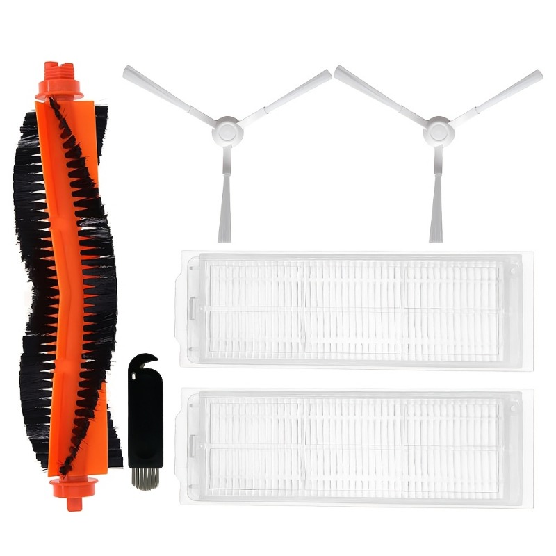 TEMU Replacement Additions For Xiaomi Robot Vacuum And Mop 2s/ Mop P/ / Xmstjqr2s/ Stytj02ym Vacuum Cleaner, 1pc Nozzle Brush 2pcs Hepa Filters 2pcs