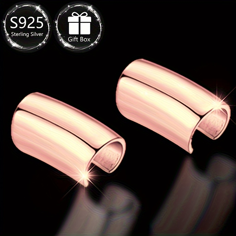 Minimalist Geometric Long Bar Clip Earrings 925 Silver