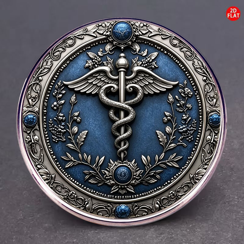 TEMU 2d Flat, 1pc, 2d Unisex Stainless Steel Brooch Fashion Enamel Badge Vintage Lapel Pin Stylish Suit Collar, 2d Flat