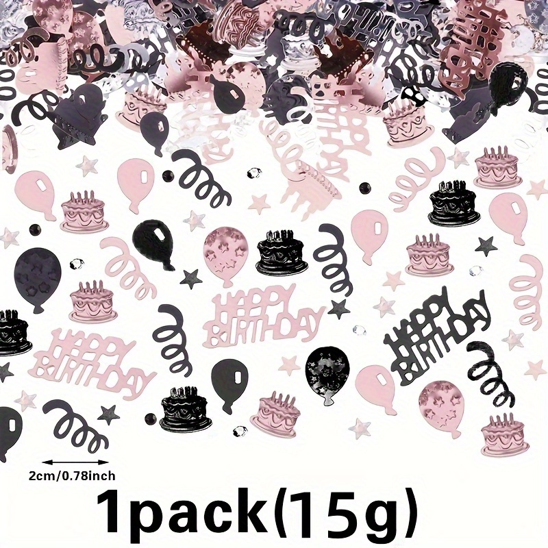 Image of 1 Pack Rose Birthday Confetti Balloon Cake Topper Birthday Sequin Party Decorations For Birthday Party Supplies