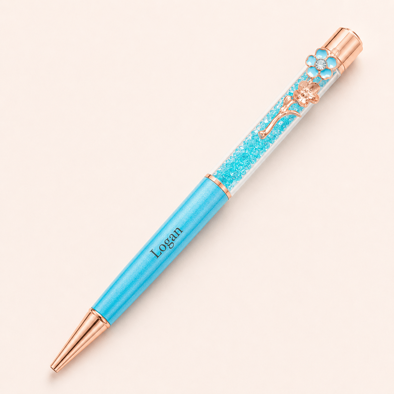TEMU [custom Engraved Pen] 12 Colors Available Custom Carved Clip-on Pen | Metal Rotating Rod, Rhinestone Embellishment, Student And Holiday